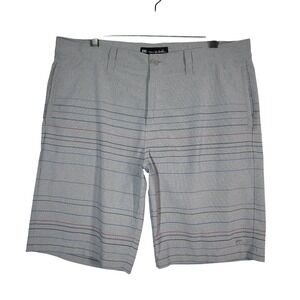 TravisMathew Mens Golf Shorts Gray Stripe Performance Stretch Size 36 9" Inseam‎
